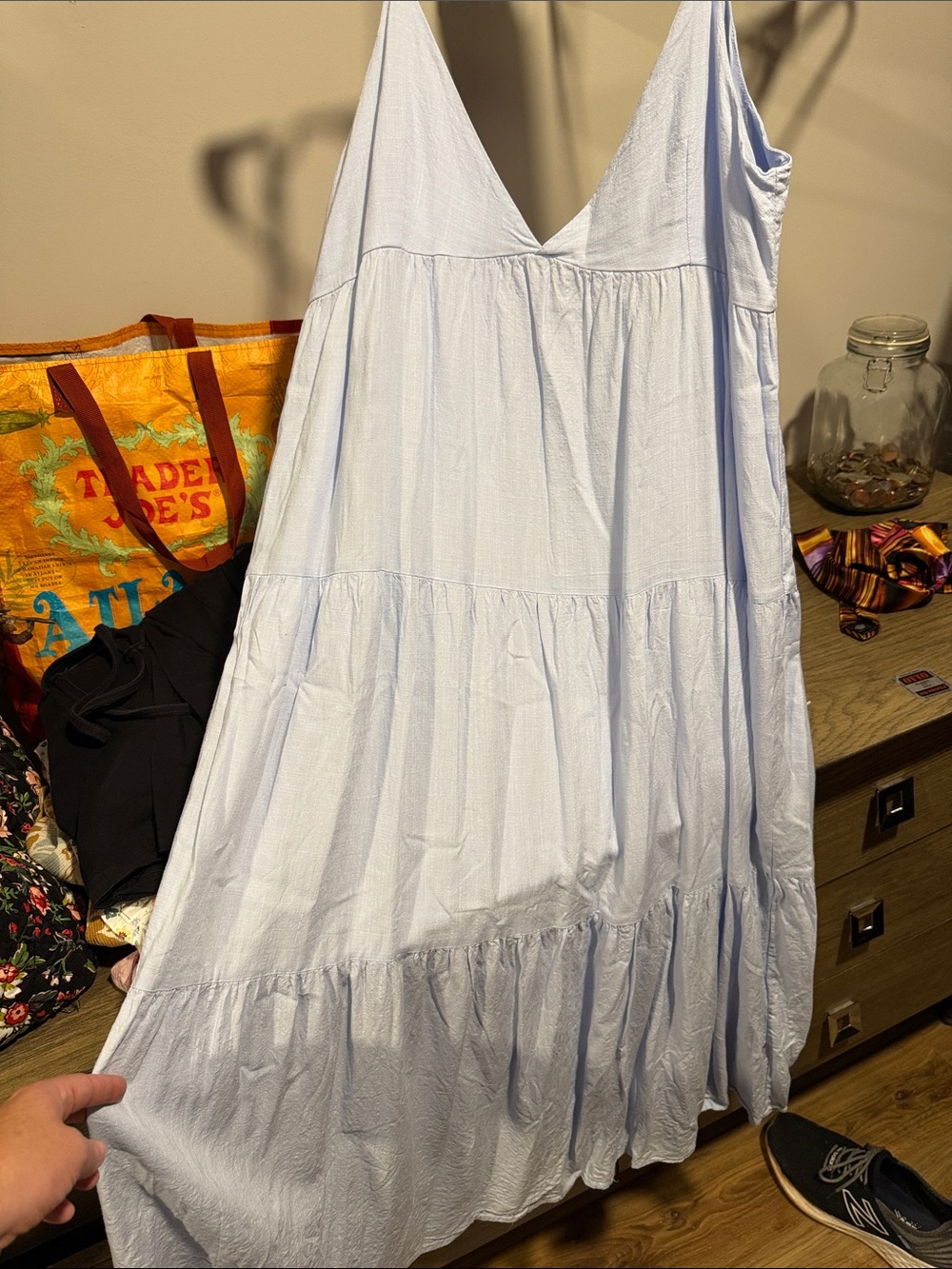 Rhythm. Light Blue Tiered Midi Dress